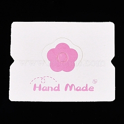 Paper Foldable Header Cards, Flower Printed Packaging Paper Card with Hanging Hole, Rectangle, Pearl Pink, 5x6.2x0.04cm(CDIS-T004-21C)