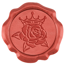 50Pcs Adhesive Wax Seal Stickers, Envelope Seal Decoration, For Craft Scrapbook DIY Gift, Red, Flower, 30mm(DIY-CA0006-16I)