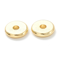 Brass Spacer Beads, Long-Lasting Plated, Flat Round/Disc, Heishi Beads, Real 18K Gold Plated, 7.5x1.5mm, Hole: 1.8mm(KK-P198-09C-G)