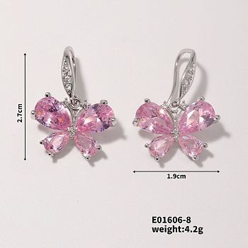 Exquisite Butterfly Ear Decor for Trendy Fashion Earlobe Design, Platinum, Pink, 271x19mm