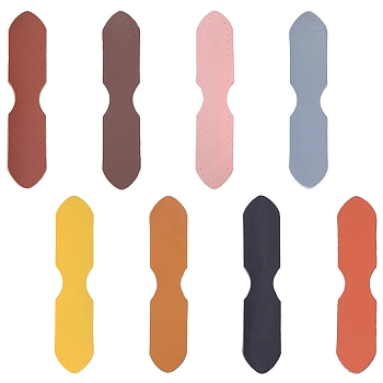 8 Bags 8 Colors Cowhide Purse Suspension Clasps Bag Strap Connector Fabric, for Bag Strap Making, Mixed Color, 110x17~26mm, 2pcs/bag, 8 colors, 1 bag/color