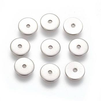 304 Stainless Steel Spacer Beads, Disc, Stainless Steel Color, 10x0.7mm, Hole: 1.2mm