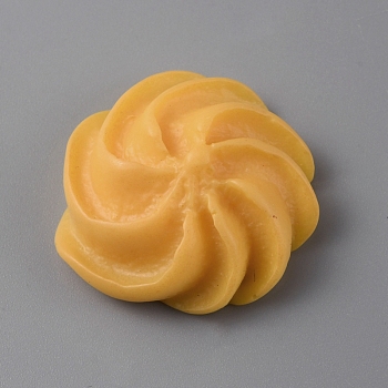 Opaque Resin Imitation Cookies Cabochons, Sandy Brown, Flower, 27x25.5x10mm