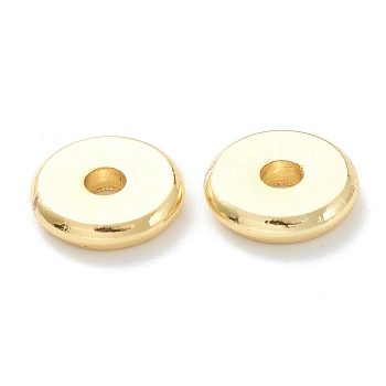 Brass Spacer Beads, Long-Lasting Plated, Flat Round/Disc, Heishi Beads, Real 18K Gold Plated, 7.5x1.5mm, Hole: 1.8mm