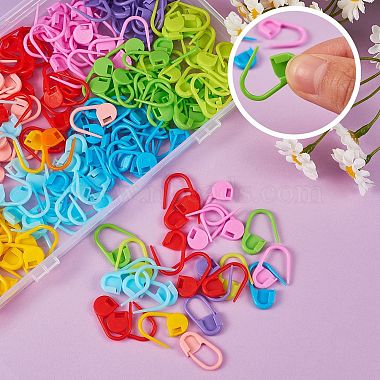 200Pcs 10 Colors Eco-Friendly ABS Plastic Knitting Crochet Locking Stitch Markers Holder(KY-SZ0001-28)-3