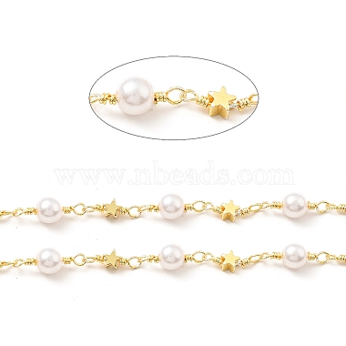 Cadena con cuentas redondas de perlas de vidrio(CHC-G017-07G)-2