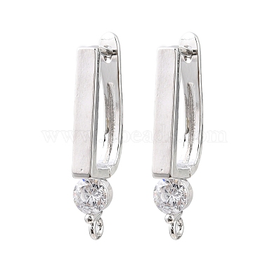 Brass Micro Pave Cubic Zirconia Hoop Earring Findings(CU-CBAB5B4-02P)-1