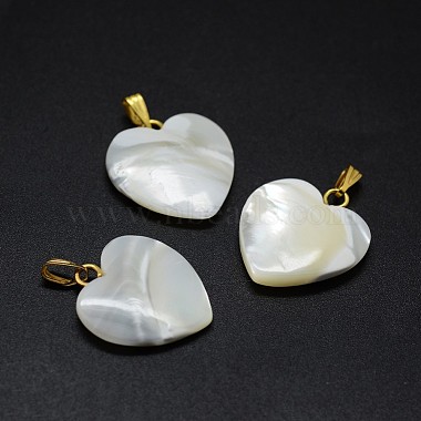 Golden Heart Shell Pendants
