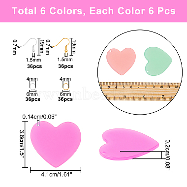 36Stk. 6 Farben Anhänger aus Celluloseacetat (Harz).(DIY-NB0005-36)-4