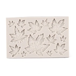 DIY Maple Leaf Shape Silicone Molds, Fondant Molds, Resin Casting Molds, for Chocolate, Candy, UV Resin & Epoxy Resin Craft Making, Gainsboro, 63x97x6mm, Inner Diameter: 9~34x9~35mm(DIY-WH0366-62)
