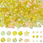 DIY Jewelry Making Findings Kits, Including Round Glass Beads, Glass Seed Beads, Yellow, 2~15x2~15x1.5~9mm, Hole: 0.8~1.6mm(DIY-YW0009-78)