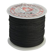 Nylon Jewelry Thread, with Nylon Wire inside, Round, Black, about 0.8mm in diameter, about 32.8 yards(30m)/roll(NWIR-D001-1)