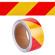 Waterproof EPT(Ethylene Propylene Terpolymer) & PVC Reflective Self-adhesive Tape, Traffic Safety Night Anti-Collision Warning Signs Stickers, Flat with Diagonal Pattern, Red, 50x0.4mm, about 10m/roll(DIY-WH0030-82A)