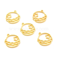 Alloy Open Back Bezel Pendants, for DIY UV Resin, Epoxy Resin, Pressed Flower Jewelry, Cadmium Free & Lead Free, Planet, Golden, 27.5x26.5x2mm, Hole: 2mm(FIND-B005-06G)