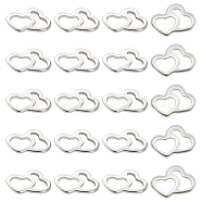 Unicraftale 304 Stainless Steel Charms, Heart to Heart, Stainless Steel Color, 14x20x1.5mm, 60pcs/box(STAS-UN0020-37P)