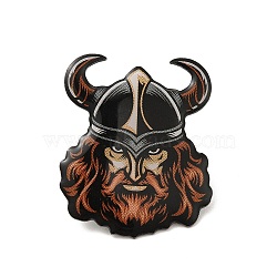 Ox Horn Man Alloy Brooch for Backpack Clothes, Sienna, 29.5x24.5x1.6mm(JEWB-G020-04P)