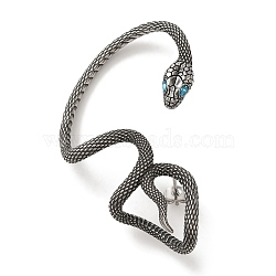 316 Surgical Stainless Steel Cuff Earrings, Snake, Right, Antique Silver, 63x37mm(EJEW-E300-20AS-01)