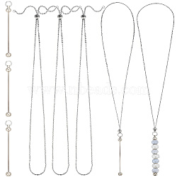 DIY Necklace Making Kit, Including Iron Bar Beadable Keychain, 304 Stainless Steel Slider Necklace Making, Platinum & Stainless Steel Color, Necklace: 23-5/8 inch(60cm)(DIY-SC0030-23)