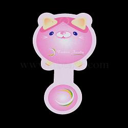 Kitten Cardboard Display Cards, Used For Necklaces, Cat Head, Violet, 78x43x0.3mm(CDIS-S025-13)