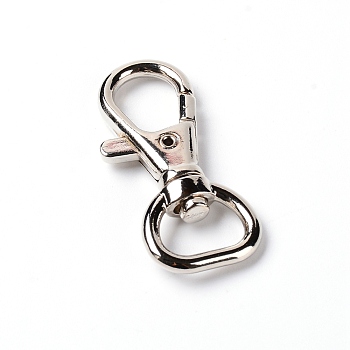 Alloy Swivel Lobster Claw Clasps, Swivel Snap Hook, Platinum, 42x8.5x6.5mm