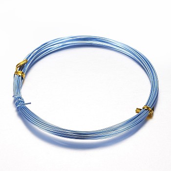 Round Aluminum Wire, Bendable Metal Craft Wire, for DIY Arts and Craft Projects, Sky Blue, 20 Gauge, 0.8mm, 5m/roll(16.4 Feet/roll)