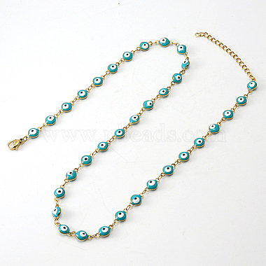 Turquoise Evil Eye Stainless Steel Necklaces