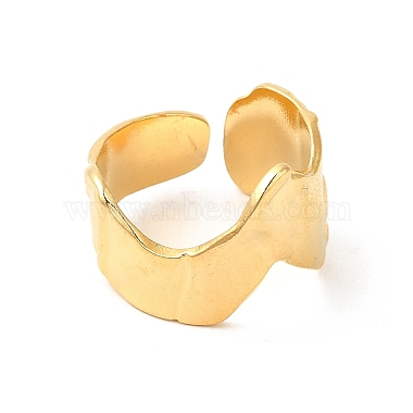 Ионное покрытие (ip) 304 кольцо из нержавеющей стали с открытой манжетой для женщин(RJEW-E063-17G)-2