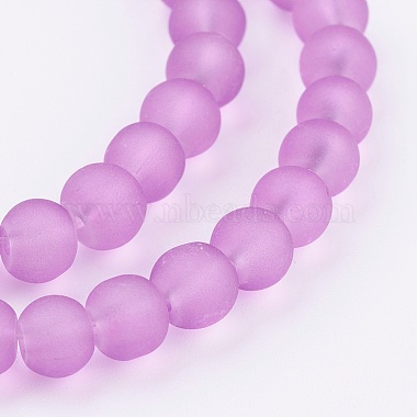 Frosted Glass Bead Strands(GGB8MMY-DKM)-3