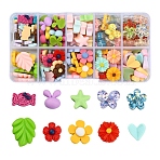 10 Style Opaque Resin Cabochons, Mixed Shapes, Mixed Color, 13x4.5mm, 125pcs/box(RESI-YW0001-12)