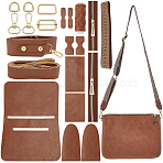 DIY Purse Making Kits, including Imitation Leather Fabrics and Metal Findings, Chocolate, 217x106x2mm(DIY-WH0622-212C)