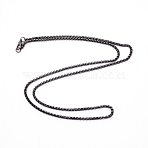 Iron Box Chain Necklace Making, with Lobster Claw Clasps, Gunmetal, 24.02~24.41 inch(61~62cm), 3mm(NJEW-WH0007-01C)