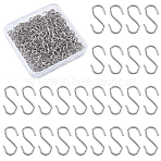 300Pcs 304 Stainless Steel S-Hook Findings, Stainless Steel Color, 14x5x1mm(STAS-SP0002-14)