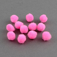 DIY Doll Craft Pom Pom Yarn Pom Pom Balls, Hot Pink, 10mm, about 2000pcs/bag(AJEW-S006-10mm-03)