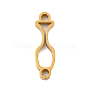 Ion Plating(IP) 304 Stainless Steel Hollow Connector Charms, Laser Cut, Wine Glass Links, Real 18K Gold Plated, 17x5x1.5mm, Hole: 1.8mm(STAS-K270-34G)