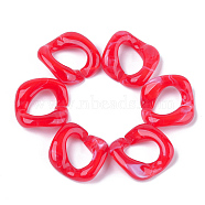 Acrylic Linking Rings, Quick Link Connectors, For Curb Chains Making, Imitation Gemstone Style, Twist, Red, 26.5x27.5x8mm, Hole: 17.5x11.5mm, about: 170pcs/500g(OACR-S021-25F)