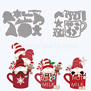 Christmas Theme Carbon Steel Cutting Dies Stencils, for DIY Scrapbooking, Photo Album, Decorative Embossing Paper Card, Matte Platinum Color, Gnome Pattern, 8.1~8.3x9.9~12.2x0.08cm, 2pcs/set(DIY-WH0309-477)