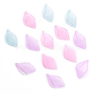 Opaque Glass Pendants, Conch Shape, Mixed Color, 26x15.5x2.5mm, Hole: 1.2mm(X-GLAA-H102-A)