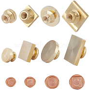 4Pcs 4 Styles Brass Blank Stamp Heads, For Wax Seal Stamp, Mixed Shapes, Golden, 20~30x14mm, Hole: 6.5mm, 1pc/style(DIY-CP0009-48)