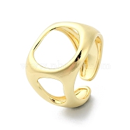 Rack Plating Brass Open Cuff Rings, Cadmium Free & Lead Free, Long-Lasting Plated, Real 18K Gold Plated, Inner Diameter: 17.8mm(RJEW-C076-02G)