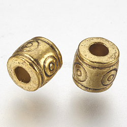 Tibetan Style Beads, Zinc Alloy, Cadmium Free & Nickel Free & Lead Free, Column, Antique Golden, 6x6.5mm, Hole: 2~3mm.(GLF0089Y-NF)