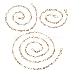 6Pcs 3 Styles Iron Curb Chain Bag Strap, with Clasps, for Bag Replacement Accessories, Golden, 2pcs/style(FIND-WR0001-21G)