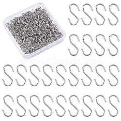 300Pcs 304 Stainless Steel S-Hook Findings, Stainless Steel Color, 14x5x1mm(STAS-SP0002-14)