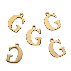 304 Stainless Steel Alphabet Charms, Antique Bronze, Letter.G, 12x8.5x1mm, Hole: 1mm(STAS-H122-G-AB)