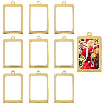 10Pcs Rectangle Acrylic Hanging Picture Photo Frame, Gold, 84x49.5x5mm