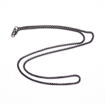 Iron Box Chain Necklace Making, with Lobster Claw Clasps, Gunmetal, 24.02~24.41 inch(61~62cm), 3mm