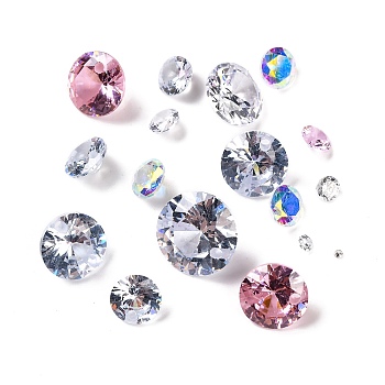 Cubic Zirconia Cabochons, Mixed Shapes, Mixed Color, 3~10x2~5.8mm