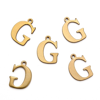 304 Stainless Steel Alphabet Charms, Antique Bronze, Letter.G, 12x8.5x1mm, Hole: 1mm