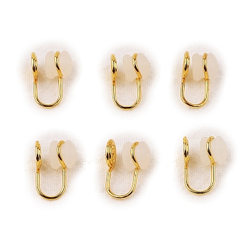 Brass Clip-on Earring Findings, Spiral Earring Hooks with Cup, with Silicone, Golden, 15x9mm