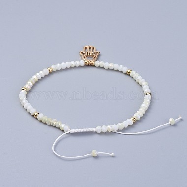 Bracelets de perles tressées en verre galvanoplastie(BJEW-JB04311)-4