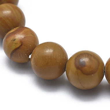 Natural Wood Lace Stone Bead Stretch Bracelets(X-BJEW-K212-A-041)-3